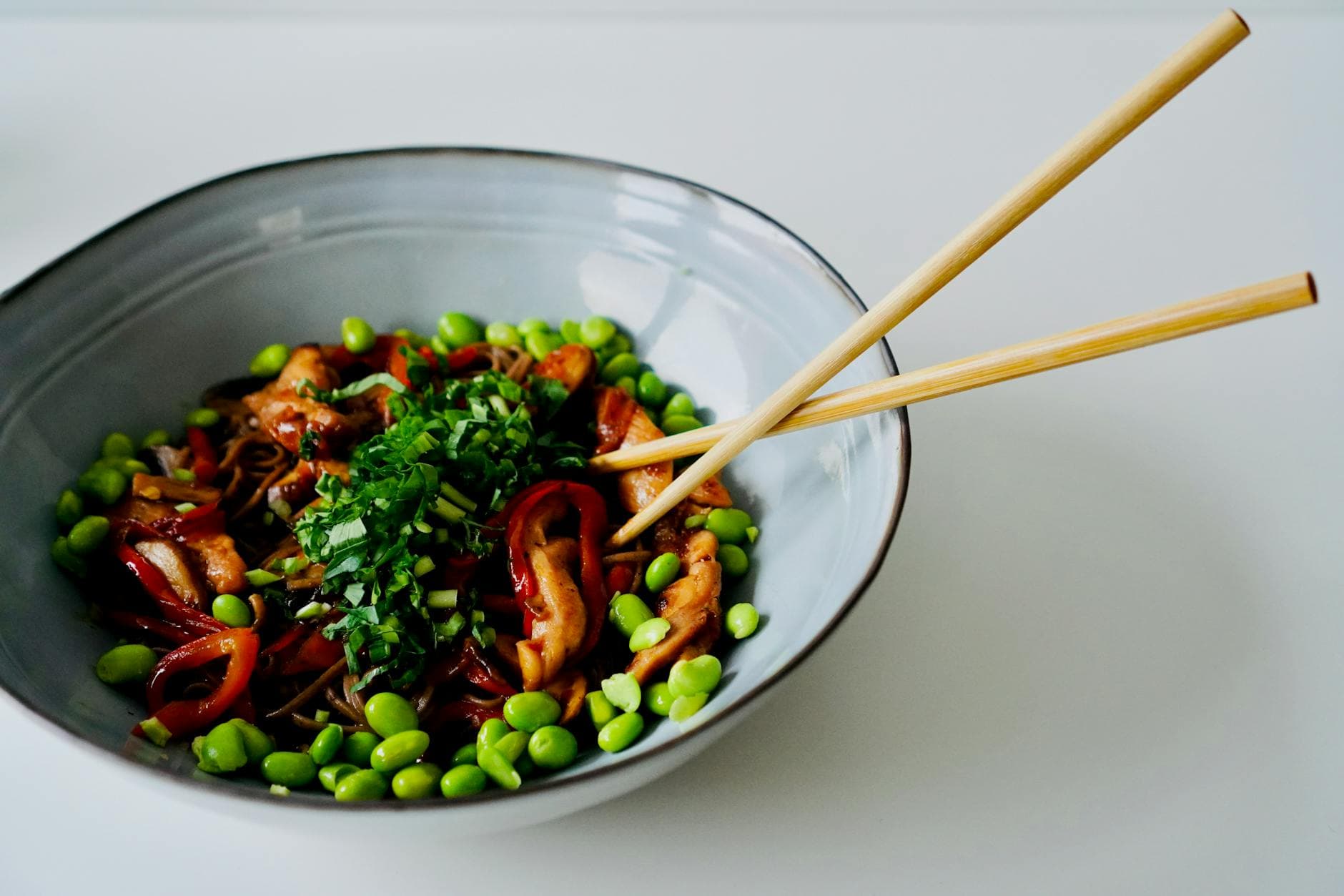 Explore this vibrant chicken noodle bowl with fresh vegetables, perfect for a healthy meal. - spring meal plan