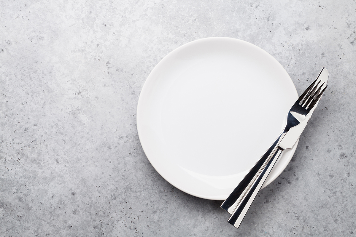 Empty plate, symbolizing skipped meal