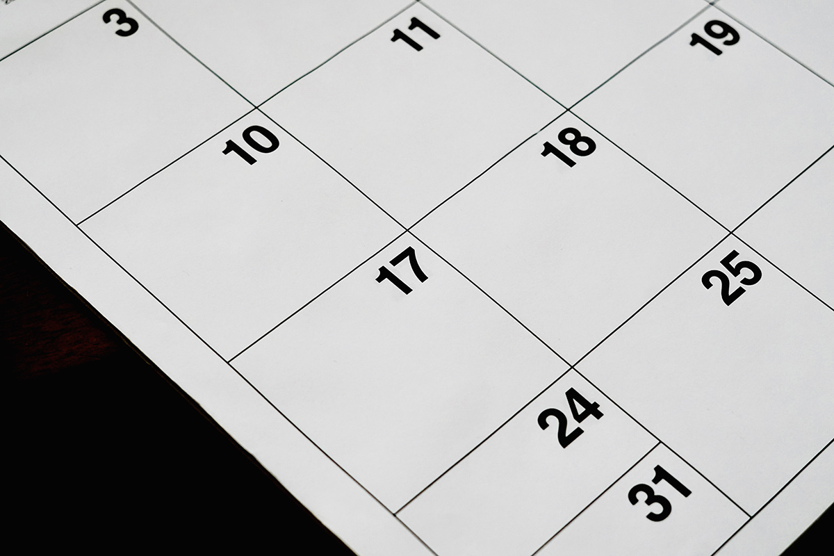 Calendar showing Men's Mental Health Month