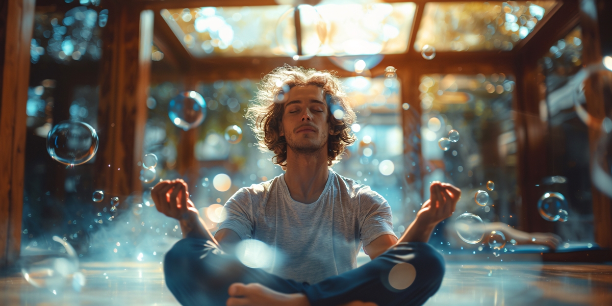 Person experiencing mental clarity during meditation, illustrating what meditation feels like